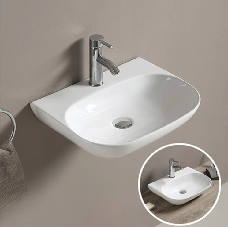PW5038 Gloss White Oval Wall hung Basin