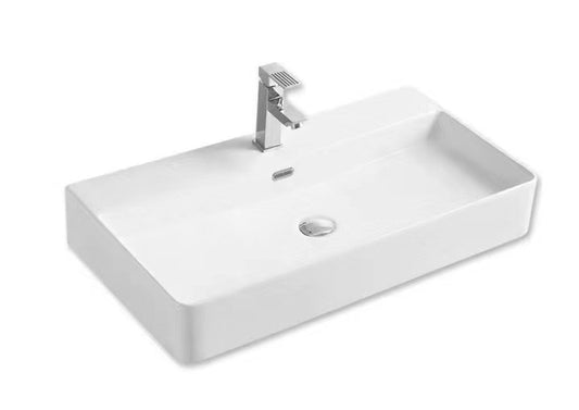 PW7042 Gloss White Rectangular Wall hung / above counter Basin