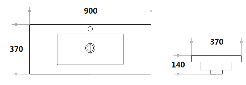 Poly9037B Square Vanity Top