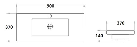 Poly9037B Square Vanity Top