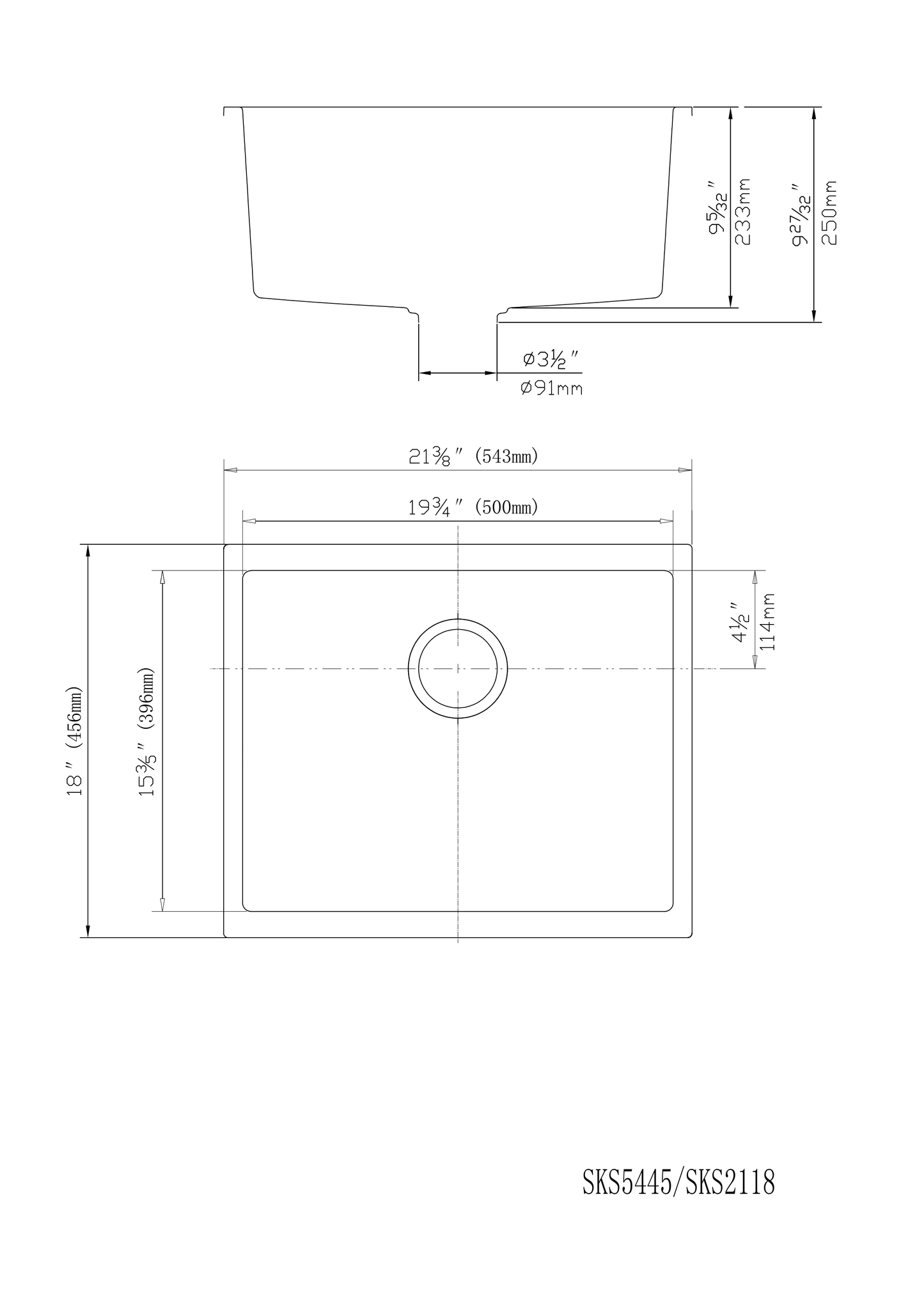 QKS5445-MW Matte White Rectangular Top/Undermount Sink