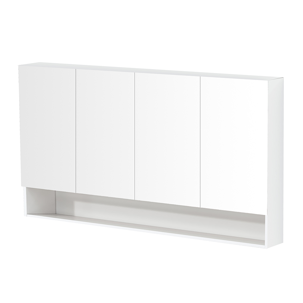 RIVA-SV1500 Gloss White Rectangular Wall Mounted Shaving Cabinet