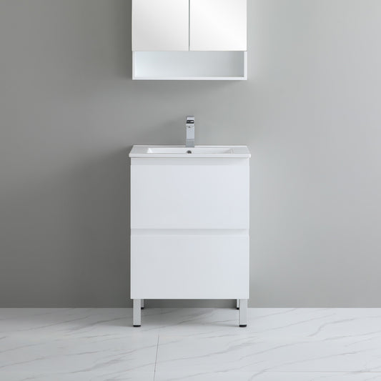RIVA600L Riva Gloss White Free Standing Vanity