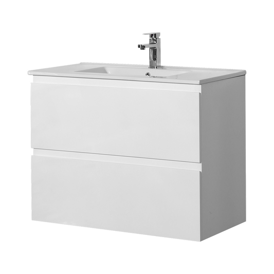 RIVA900W Riva Gloss White Rectangular Wall hung Vanity