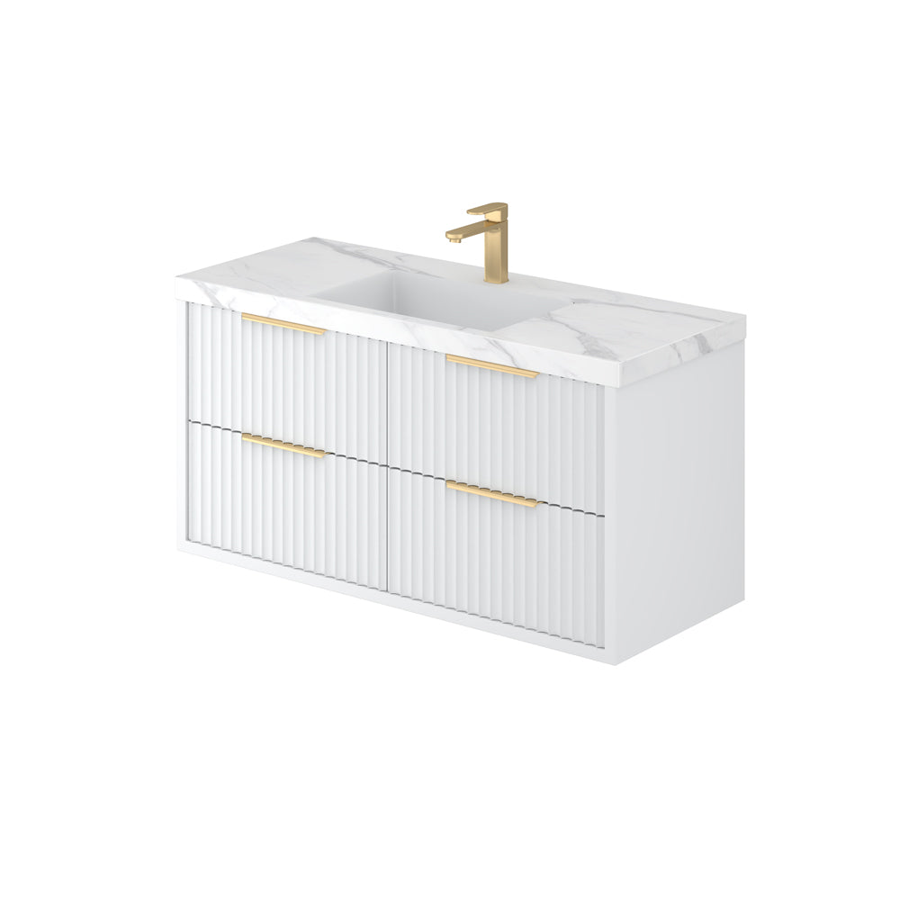 ROM1500W Rome Matte White Rectangular Wall Mounted Cabinet