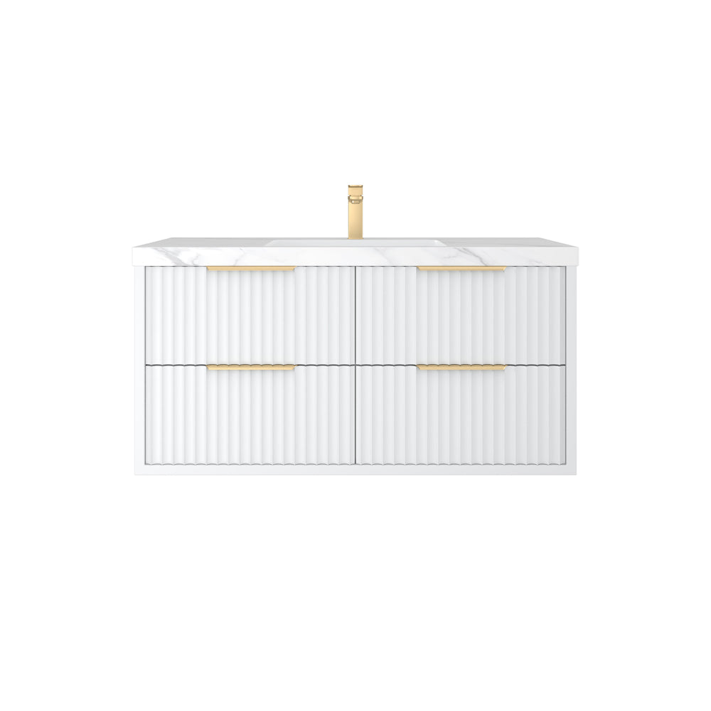 ROM1500W Rome Matte White Rectangular Wall Mounted Cabinet