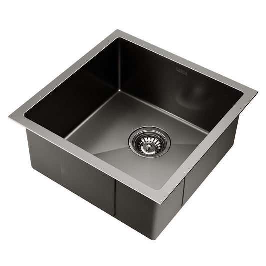 SINK-BLACK-4444 Nano-coated, Satin Black Square with R10 rounded corners Under Mount, Flush Mount, Drop In Kitchen Sink