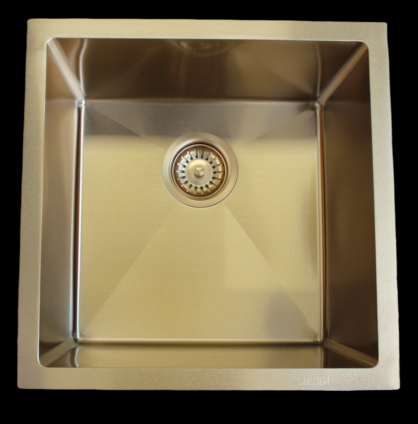 SKU: HMSB444GOLD Golden Nano coating Golden Square (with R10 round corners) Overmount or Undermount Kitchen Sink, Laundry Tub, Single Bowl