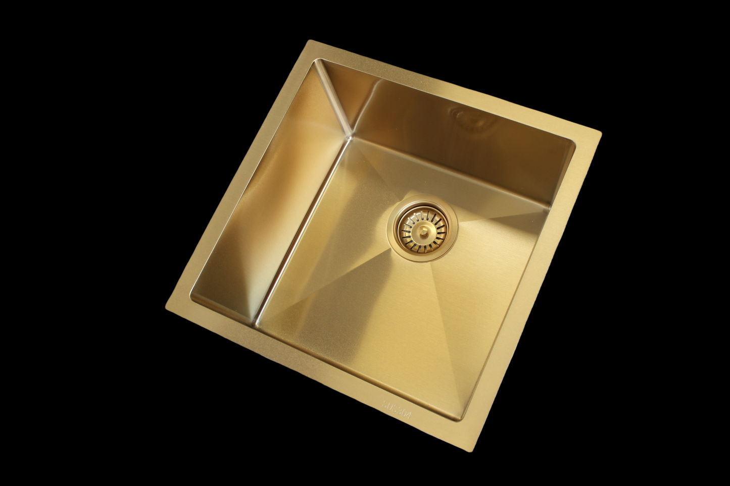 SKU: HMSB444GOLD Golden Nano coating Golden Square (with R10 round corners) Overmount or Undermount Kitchen Sink, Laundry Tub, Single Bowl