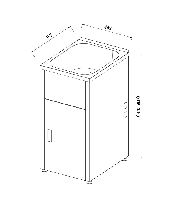 SLT455-B Matte Black Rectangular Free Standing Laundry Tub