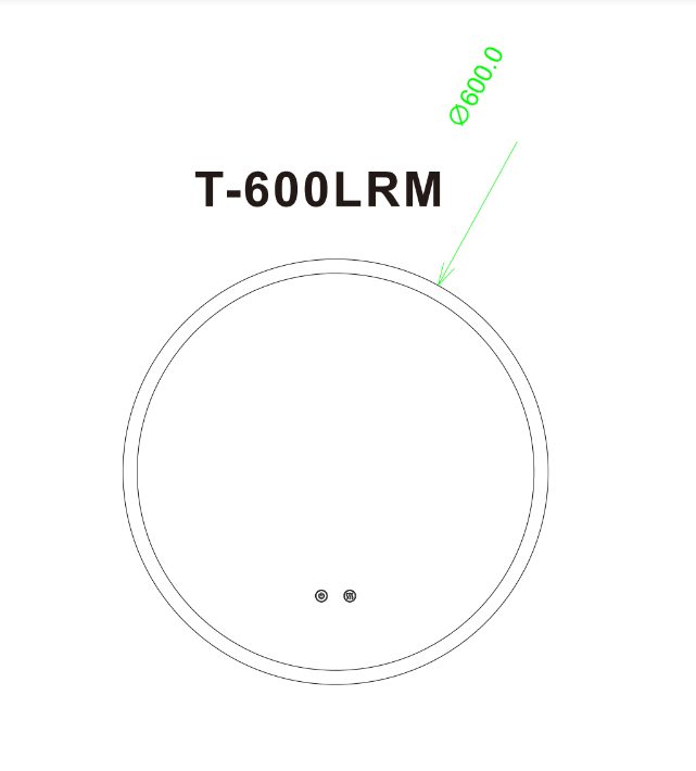 T-600LRM Matte Silver Round Wall Mounted Mirror