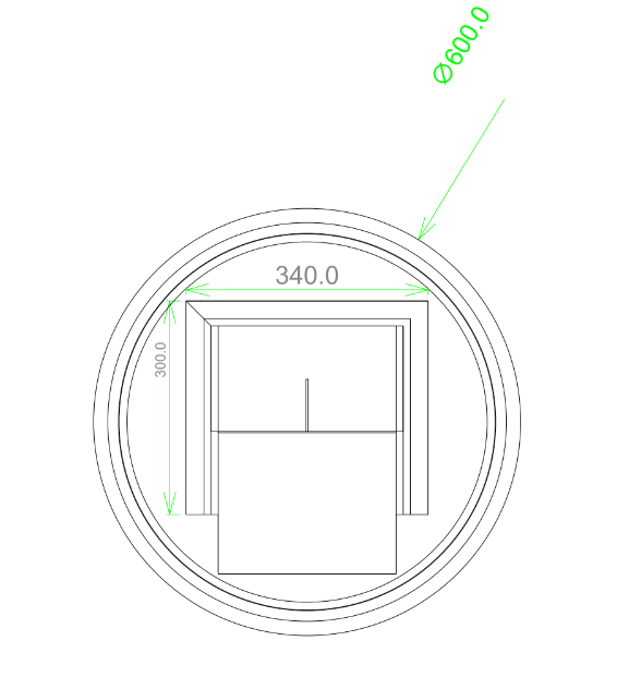 T-600LRM Matte Silver Round Wall Mounted Mirror