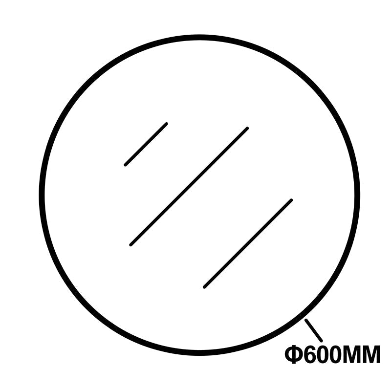 T-600MRB Matte Black Round Wall Mounted Mirror