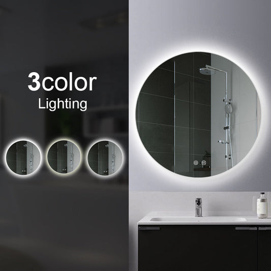T-600RLM Matte White Round Wall Mounted Mirror