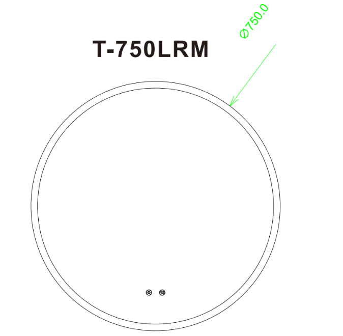 T-750LRM Matte Clear Round Wall Mounted Mirror