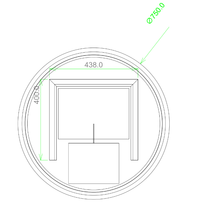 T-750LRM Matte Clear Round Wall Mounted Mirror