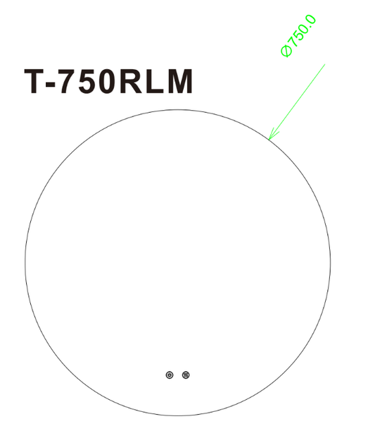T-750RLM Matte White Round Wall Mounted Mirror