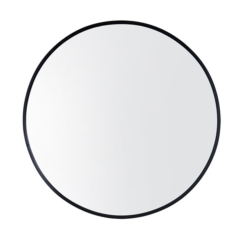 T-800MRB Matte Black Round Wall Mounted Mirror