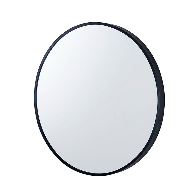 T-800MRB Matte Black Round Wall Mounted Mirror