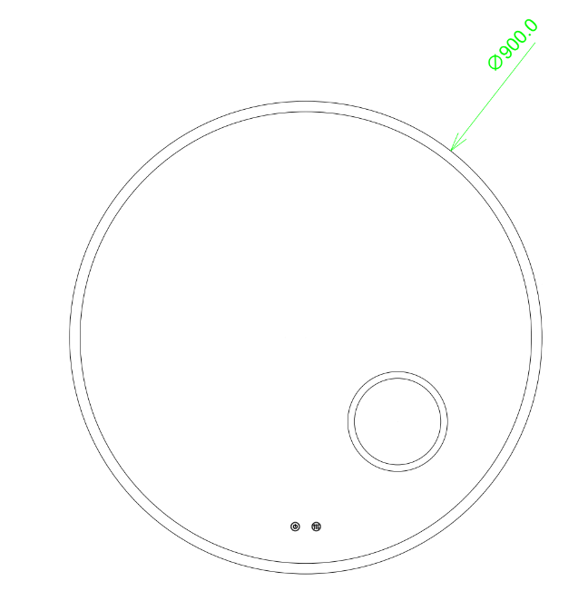 T-900LRM Matte Silver Round Wall Mounted Mirror