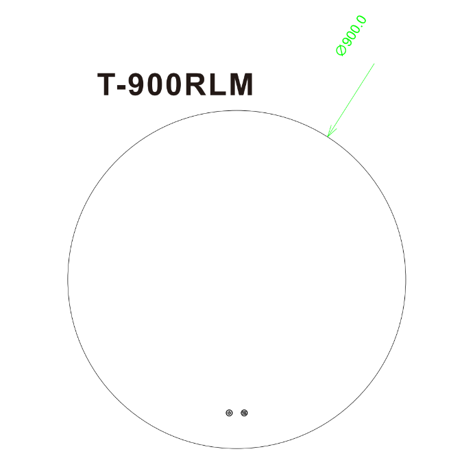 T-900RLM Matte Silver Round Wall Mounted Mirror