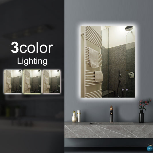 T-WB6075 Matte Silver Rectangular Wall Mounted Mirror