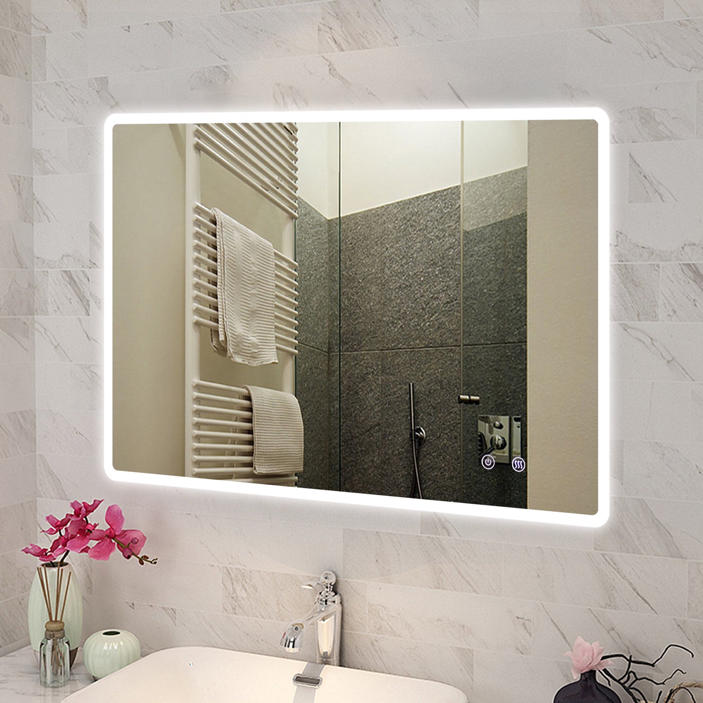 T-YB1280 YB Matte Clear Rectangular Wall Mounted Mirror
