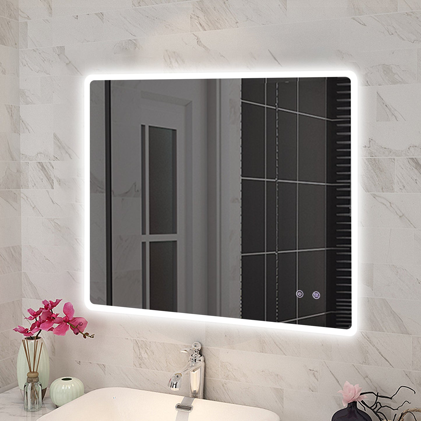 T-YB9075 YB Matte Clear Rectangular Wall Mounted Mirror