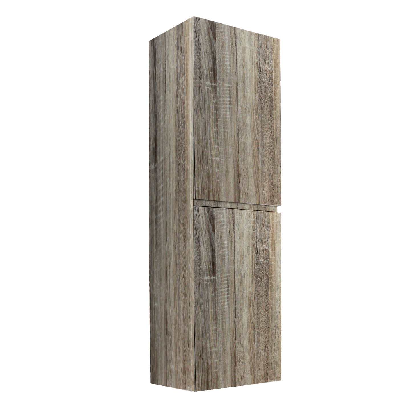 TB1350WO Qubist PVC Filmed White Oak Rectangular Wall hung Tall Boy