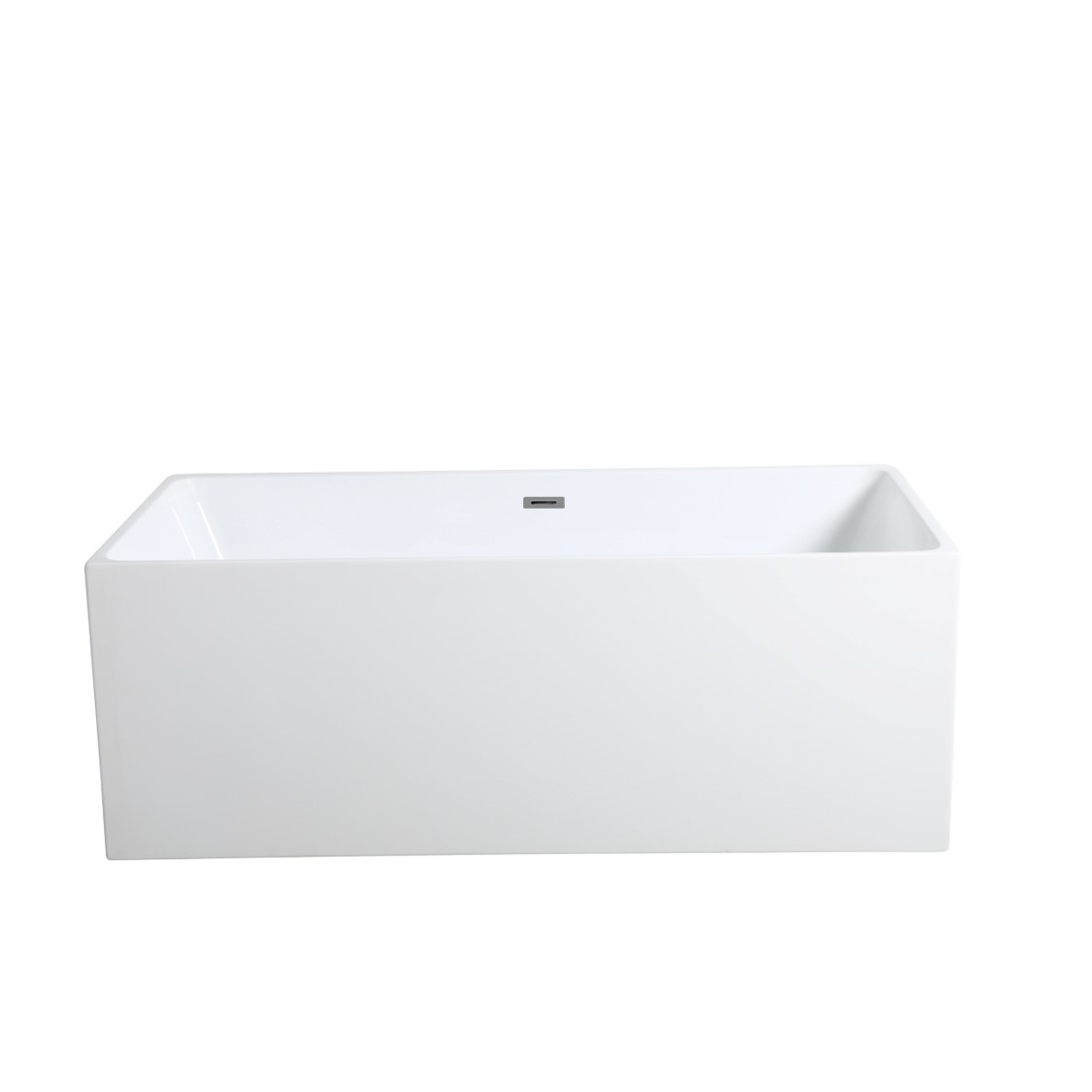 THBT1400-OF Theo Gloss White Back to Wall Bathtub