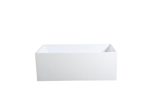 THBT1400MW Matte White Rectangular Back to Wall Bathtub
