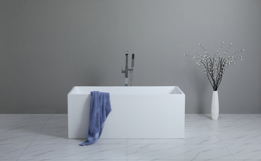 THBT1480-OF Theo Gloss White Back to Wall Bathtub