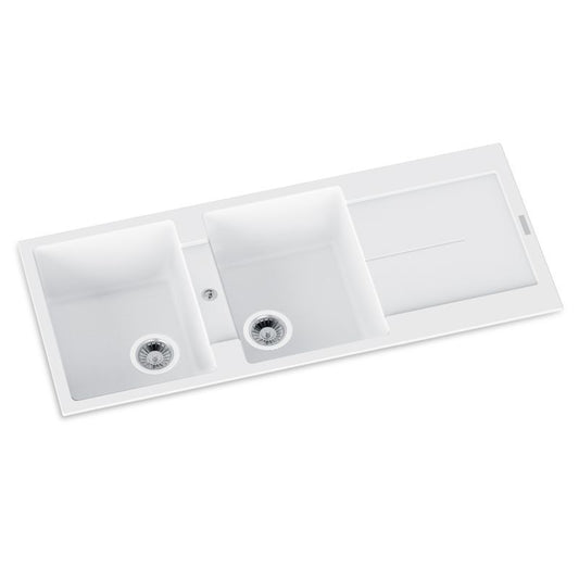 TWM-ED200W Enigma Matte White Rectangular Top/Undermount/Flush mount Sink