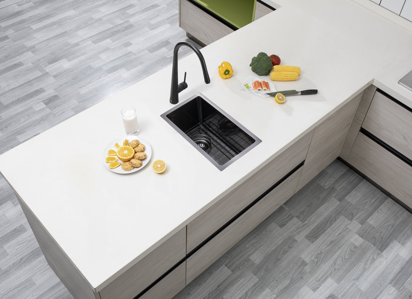 TWM11B Brushed Gun Metal Grey Rectangular Top/Undermount/Flush mount Sink