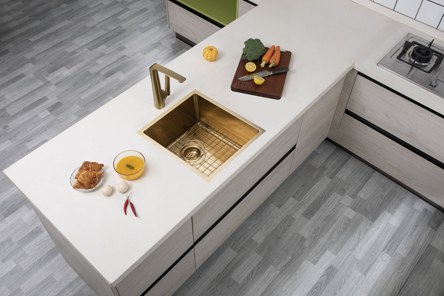 TWM12G Brushed Silver Rectangular Top/Undermount/Flush mount Sink