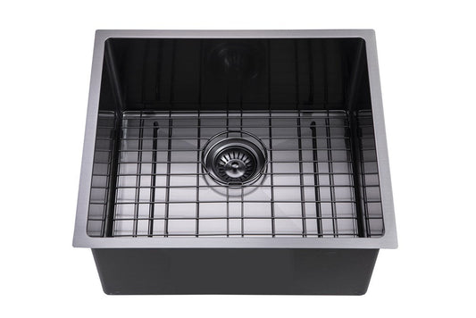 TWM1B Brushed Gunmetal Grey Rectangular Top/Undermount/Flush mount Kitchen Sink