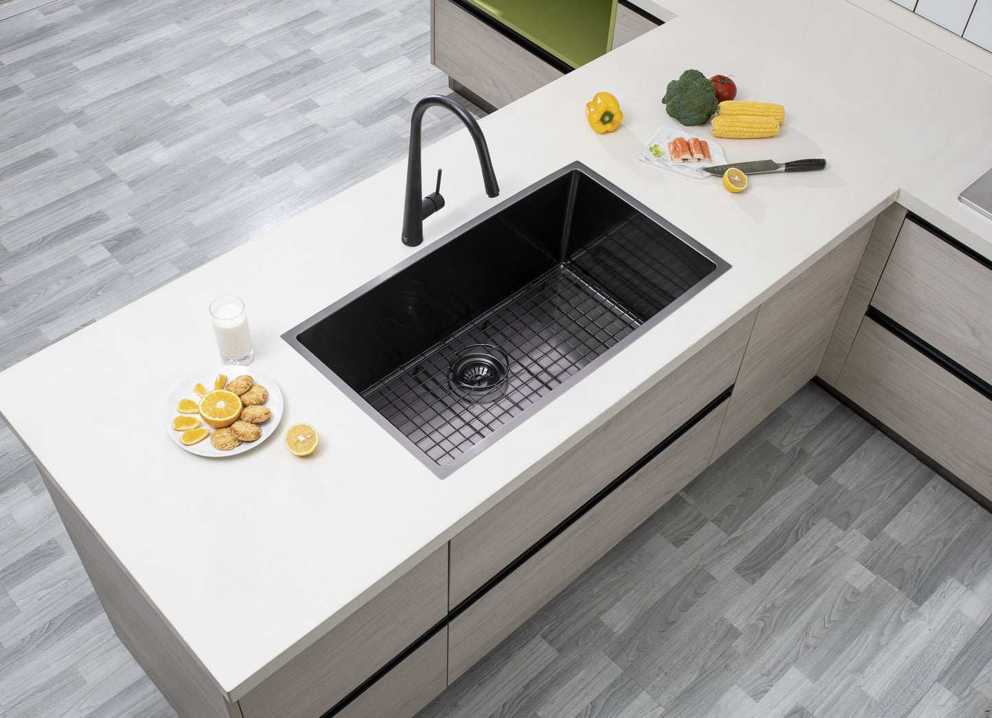 TWM3B Matte Gunmetal Grey Rectangular Top/Undermount Sink