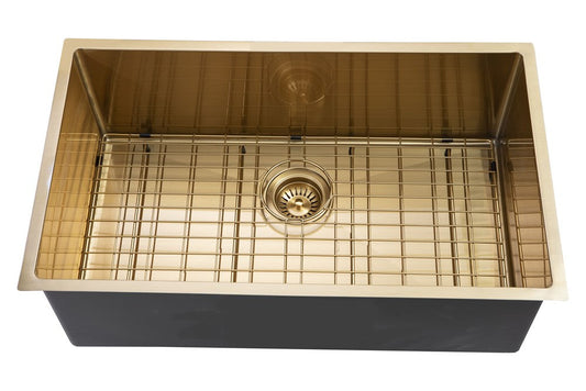 TWM3G Brushed Yellow Gold Round Top/Undermount Sink