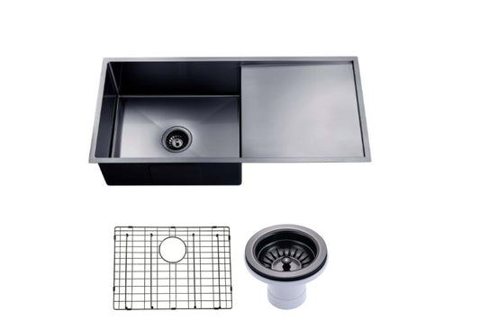 TWM4B TWM Matte Gun Metal Grey Round Top/Undermount Kitchen Sink