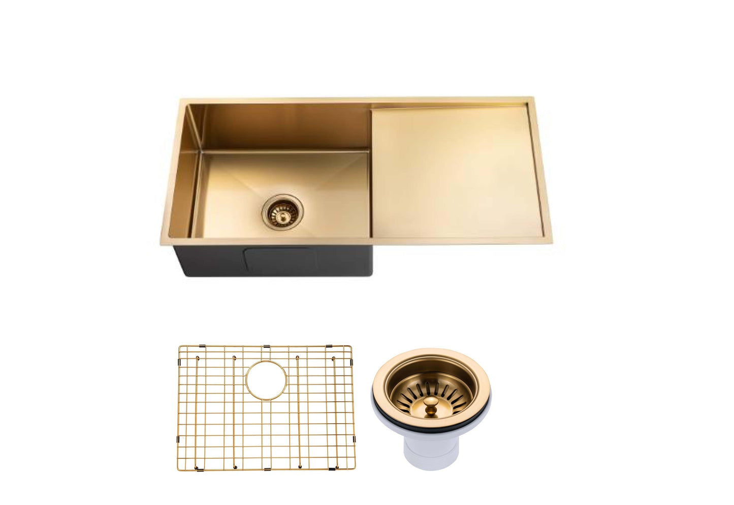 TWM4G Brushed Yellow Gold Rectangular Top/Undermount Sink