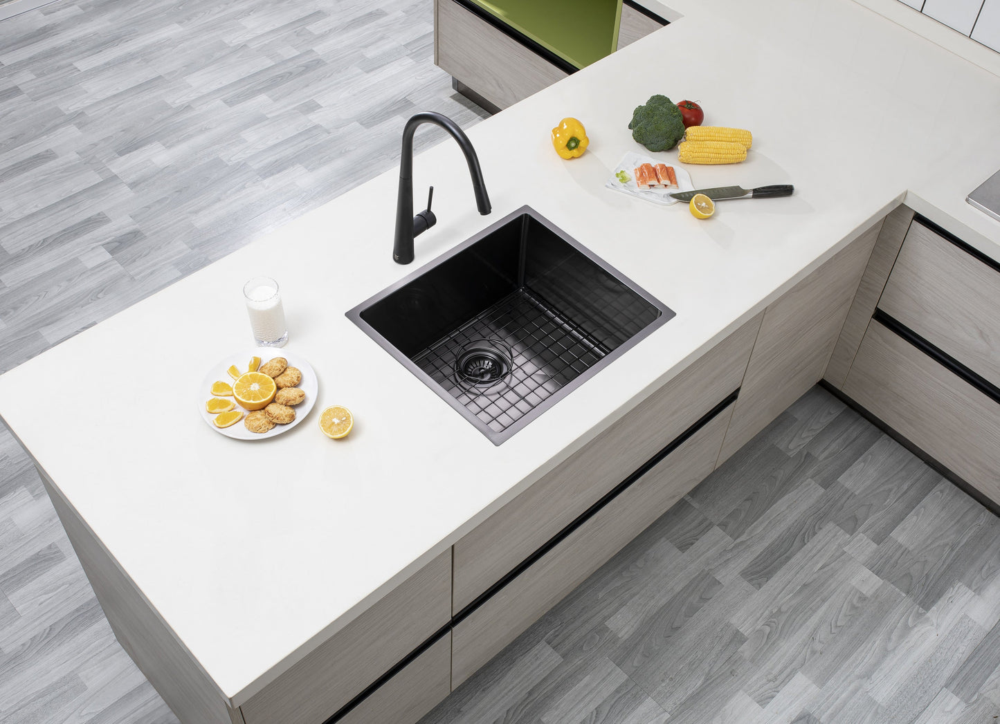 TWM5B Matte Gun Metal Grey Rectangular Top/Undermount Sink