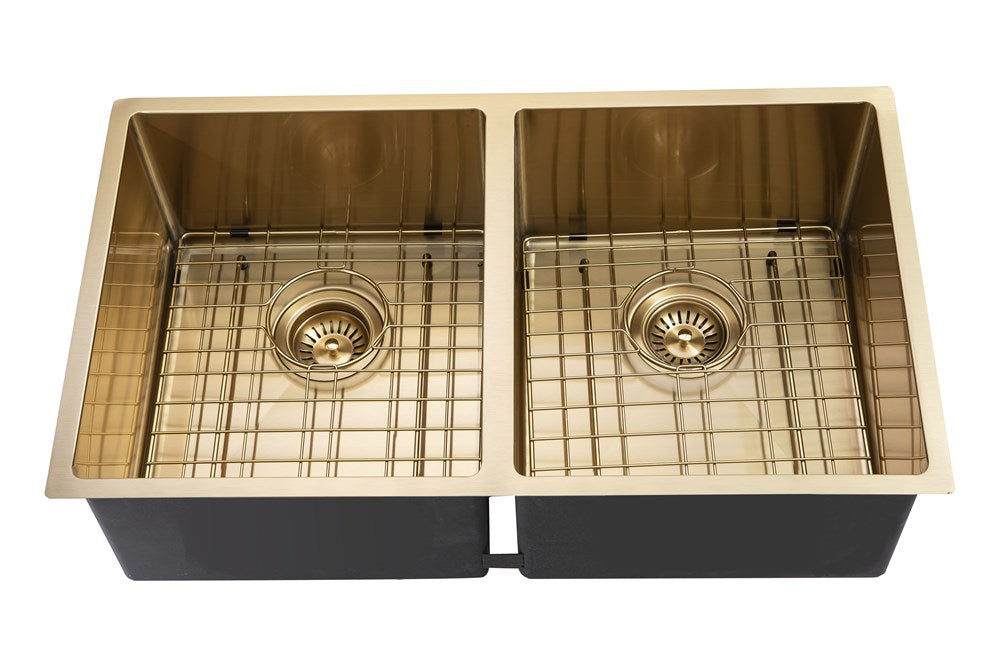 TWM6G Brushed Gold Rectangular Top/Undermount/Flush mount Sink