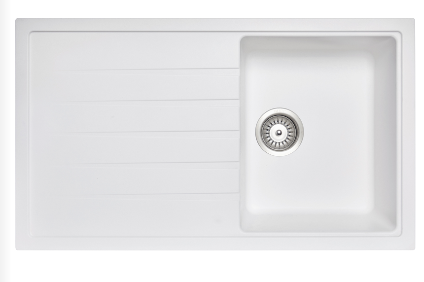 TWMD-100W Vivaldi D100 Matte White Rectangular Top/Undermount/Flush mount Sink