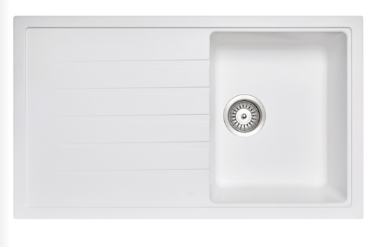TWMD-100W Vivaldi D100 Matte White Rectangular Top/Undermount/Flush mount Sink