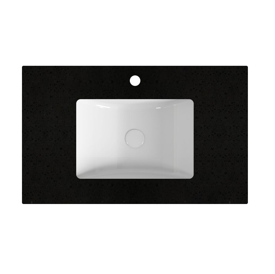 UGalaxyB1200 Galaxy Galaxy Black Rectangular Undermount Vanity Top