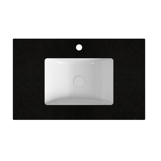 UGalaxyB1200 Galaxy Galaxy Black Rectangular Undermount Vanity Top