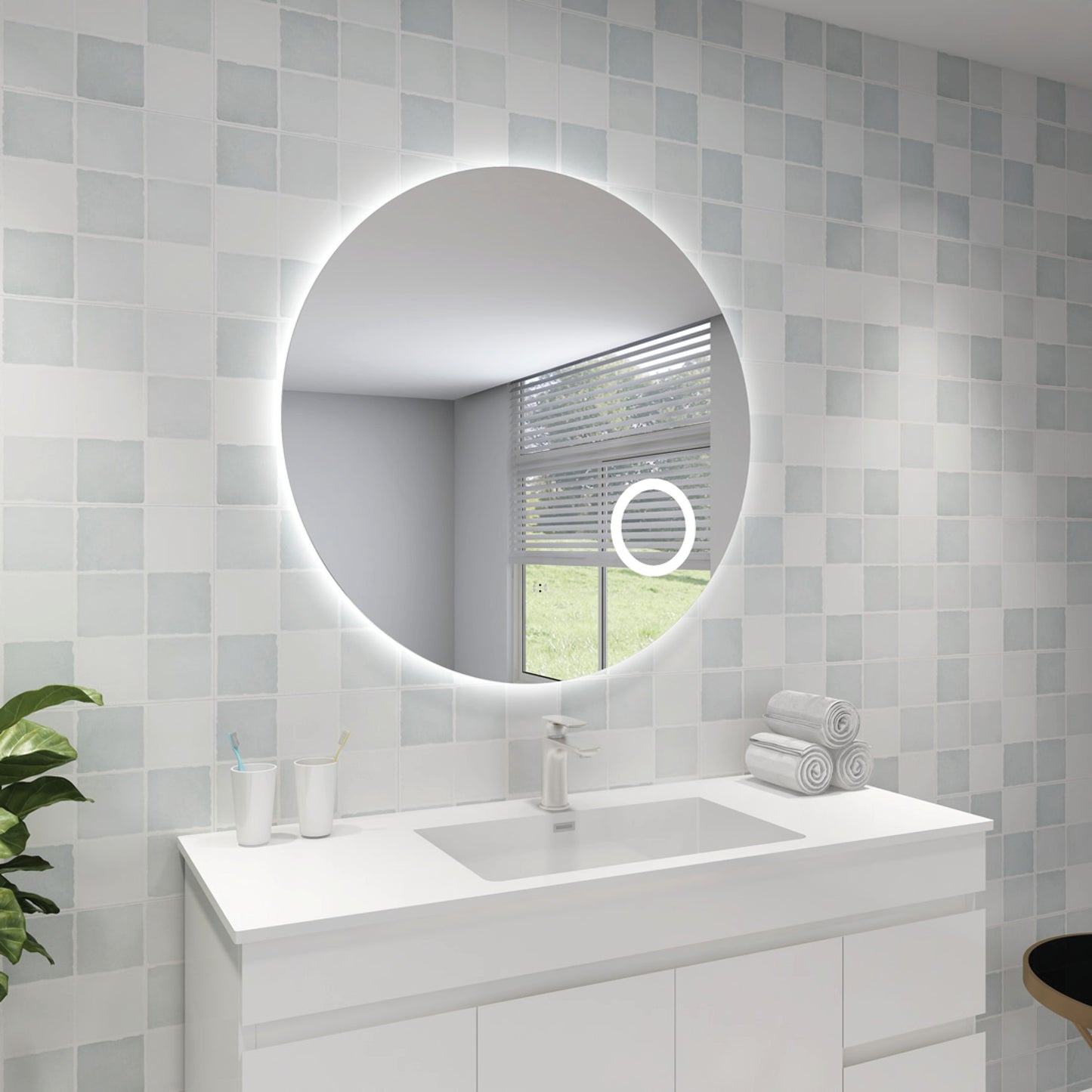 UL900BMM Luna Round Mirror