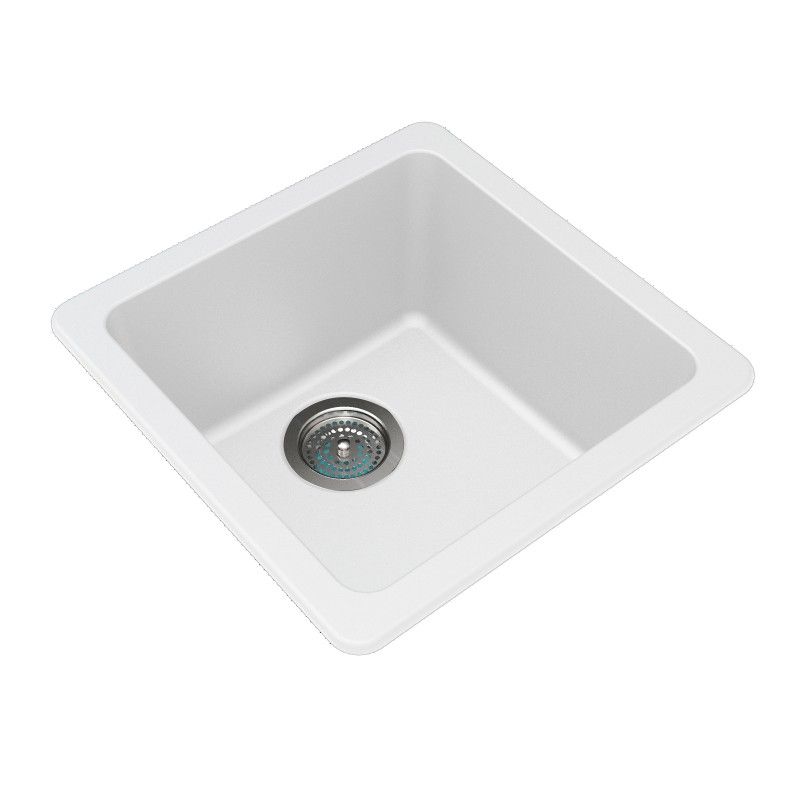 WH4242.KS Matte White Square Top/Undermount Sink